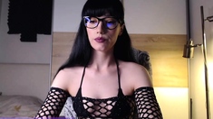 Hot brunette from fuck dildo masturbating on webcam